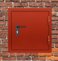 Люк металлический красный