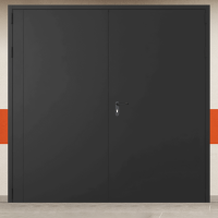 Ворота металлические двустворчатые черные без доводчика