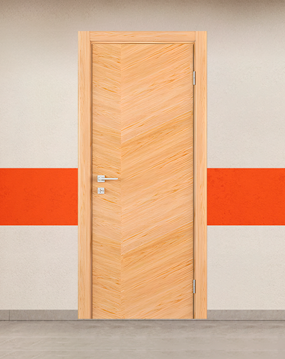 Противопожарная однопольная шпон серая дверь без доводчика